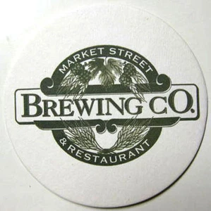 MARKET STREET BREWING Beer COASTER, Mat with HOPS, Corning, NEW YORK 2000 issue - Picture 1 of 1