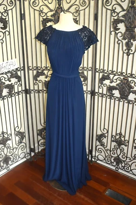 SR969 LA FEMME 21621 NAVY SZ 12 BEADED $499 BEADED  FORMAL GOWN DRESS - Image 1 of 4