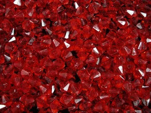 Beads Bicones Plastic 8mm Red 25g Jewellery Bi Cone Spacers - Picture 1 of 2