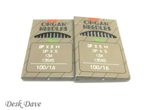 20 Industrial 135x5-16 ORGAN Needles, SINGER BERNINA BROTHER CONSEW JUKI  PFAFF+ - Picture 1 of 3