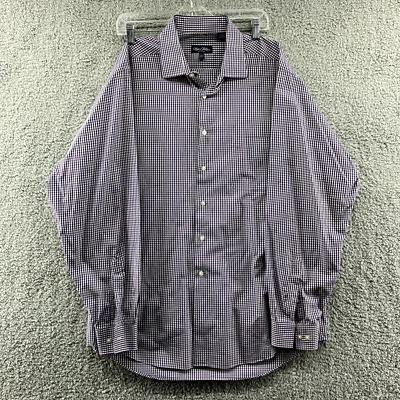 Sean John Button Up Purple Check Long Sleeve Mens Large L 16 1/2 34/35 - Image 1 of 4