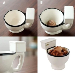 3D Ceramic Poo Toilet Cup / Mug Coffee Tea Milk Icecream Funny - Picture 1 of 3