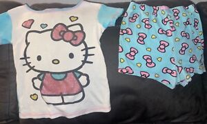 Hello kitty pajama shirt and shorts set - Girls size 8