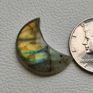 Designer Fire Labradorite Cabochon Crescent Moon Labradorite Gemstone R10488 AU - Picture 1 of 4