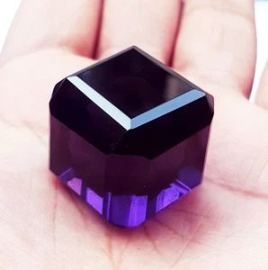 Violet Topaz Brazilian Cube Between 40 to 50 Ct Certified Loose Gemstone H19 - Picture 1 of 10