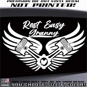 Grandma Granny In Loving Memory Family Memorial Car Window Mechanic Race Car - Picture 1 of 4