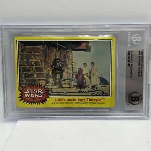 1977 Star Wars C-3PO Anthony Daniels Auto Signed Yellow Card #193 Beckett BAS - Picture 1 of 4