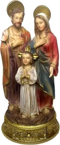 Estatua religiosa de la Sagrada Familia con base dorada decorativa, 9 pulgadas de alto, católica - Imagen 1 de 2