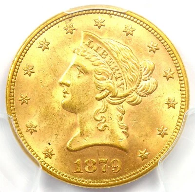 1879 Liberty Gold Eagle $10 Coin - Certified PCGS MS64 (BU UNC) - $8,500 Value - Image 1 of 4