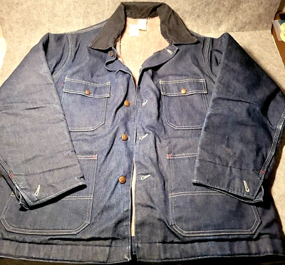 Chaqueta de Colección Big Mac Manta Forrada Azul Oscuro Denim Tareas Trabajo Hecha en EE. UU. 44 Foto 1 de 4