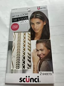 Scunci Hair & Body Tattoo Gold Arrows Assorted (2 Sheets) 20457-A3 - Picture 1 of 3