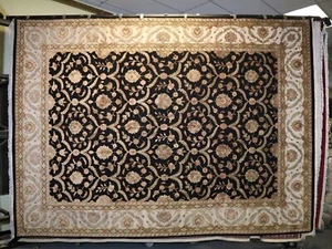8'9" x 12'0" ft. Silk Flower Hand Knotted Vegetable Dye Oriental Wool Rug - Picture 1 of 6