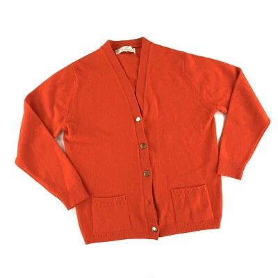 Suéter para mujer The Scotch House mediano 100 % pura lana de cordero rojo plata botón Foto 1 de 4