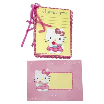 Sanrio Hello Kitty Thank You 6 Greeting Cards With Envelopes Cupcakes 2012 - Image 1 of 4