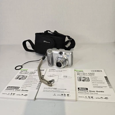 Canon PowerShot A610 Digital Camera 5MP, Silver, Tested Working 1gb Sd Card - Image 1 of 4