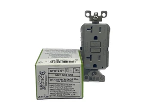Nuevo en caja Receptáculo Leviton 20A 125V Gris Smart Lock Pro Autoprueba GFIC GFWT2-GY - Imagen 1 de 5