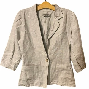 Attr@tivo Cream Linen Blazer with Notched Lapels Italian small  - Picture 1 of 7