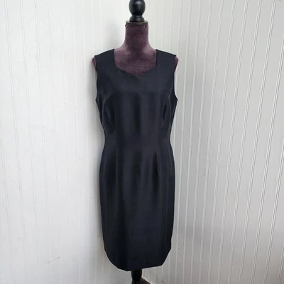 Worthington 100% Silk Dress Black Sheath Sleeveless Classic Lined Womens Size 10 - Image 1 of 4