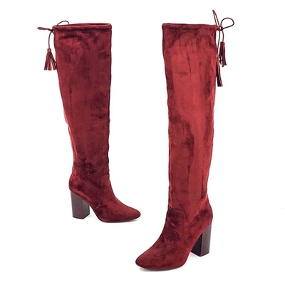 Call It Spring Mequel Tall Slouch Knee High Red Boots Size 8.5 - Image 1 of 4