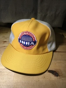 Vintage NHRA Racing Snapback Trucker Hat Cap Yellow W/white Mesh One Size NosNEW - Picture 1 of 14