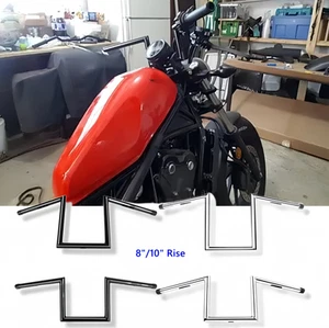 1" Handlebars 8"/10" Rise Z-Bar Hanger Drag For Honda Rebel 300 250 450 500 1100 - Picture 1 of 17