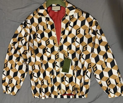 Gucci Geometric Cubis Vert Zip Track Suit Jacket Men’s Size L Authentic - Image 1 of 4