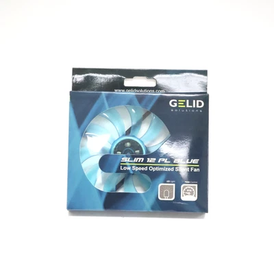 New Gelid FN-FW12SLIMBPL-16 Slim 12 PL Blue 120mm Slim Case Fan - Image 1 of 4