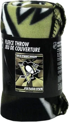 Manta polar suave Pittsburgh Penguins estilo hielo roto nueva con licencia de la NHL Foto 1 de 4