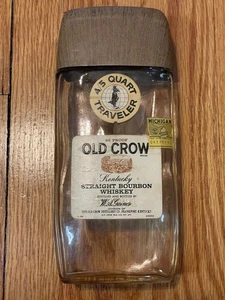 Vintage alte Krähe Whisky Dekanter Steueretiketten - Bild 1 von 7