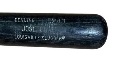 Taco de beisebol vintage 1987-1989 Jose Lind jogo usado Pittsburgh Pirates LS rachado - Imagem 1 de 4