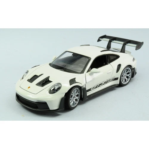 PORSCHE 911 (992) GT3 RS WHITE 1:24 Welly Auto Stradali Modellino Nuovo - Immagine 1 di 2