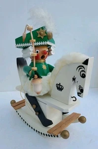 Music box vintage Steinbach Volkskunst Federico il grande cavallo a dondolo fumatore - Foto 1 di 24