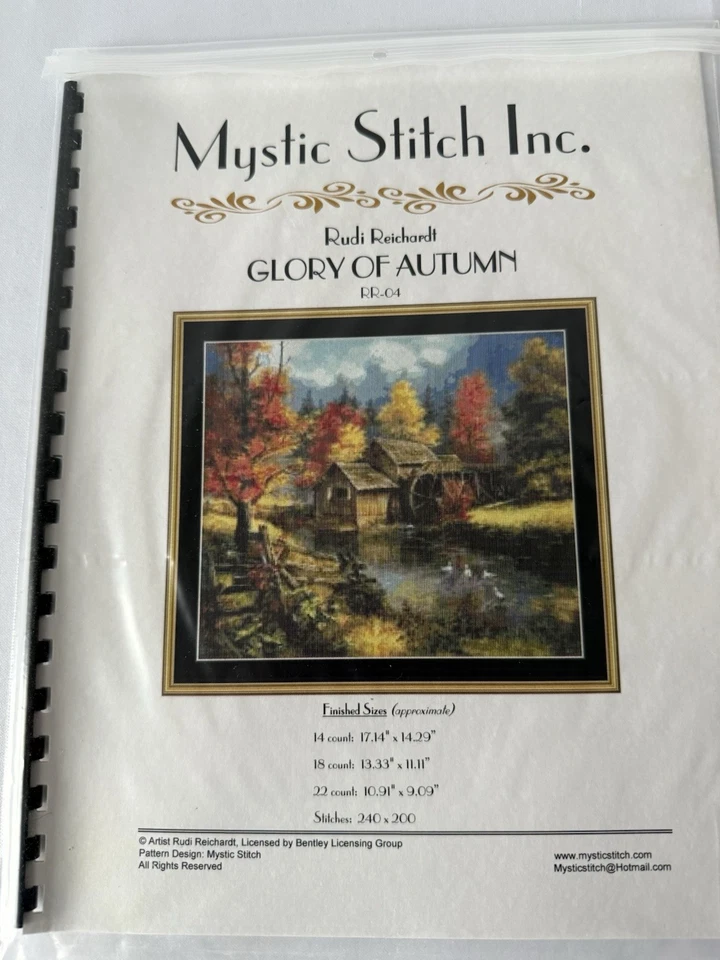 Mystic Stitch Inc. "Gloria del otoño" RR-04 patrón de gráfico de punto de cruz contado Foto 1 de 1