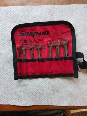 Snap On Stubby Metric 7 Piece 6 Point Wrench Set With Pouch - Image 1 of 4