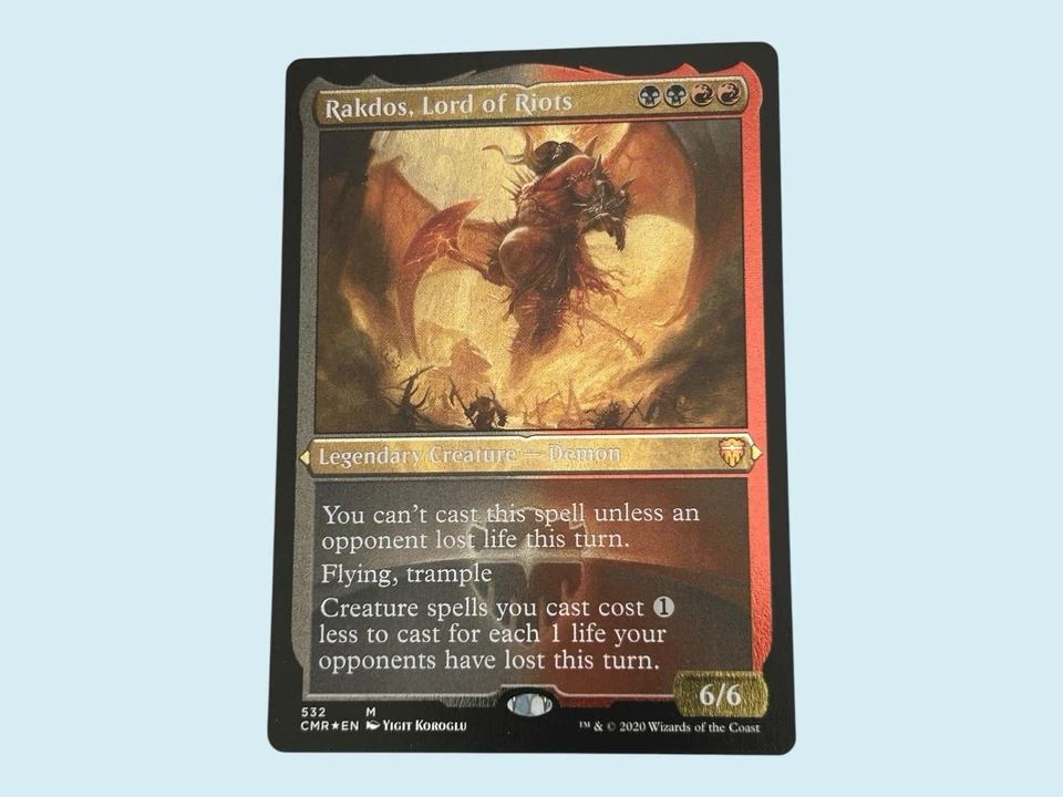 Rakdos, Lord of Riots, Etched Foil, Com. Legends, NM, Magic the Gathering MTG - Image 1 of 1