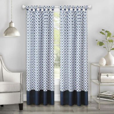 Modern Chic Geometric Tab Top Window Curtain Panels - Assorted Colors & Sizes - Image 1 of 4