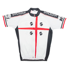 MARCELLO BERGAMO Cycling Shirt Full Zip Mens Jersey White XL