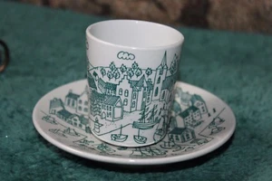 VINTAGE NYMOLLE HOYRUP KUNST FAYENCE TELLER & PASSENDE TASSE # 4006 DÄNEMARK - Bild 1 von 12