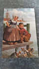 AK Kunstkarte Kinder   Meer  Promenade Enten f&#252;tterung Postkarte 11194