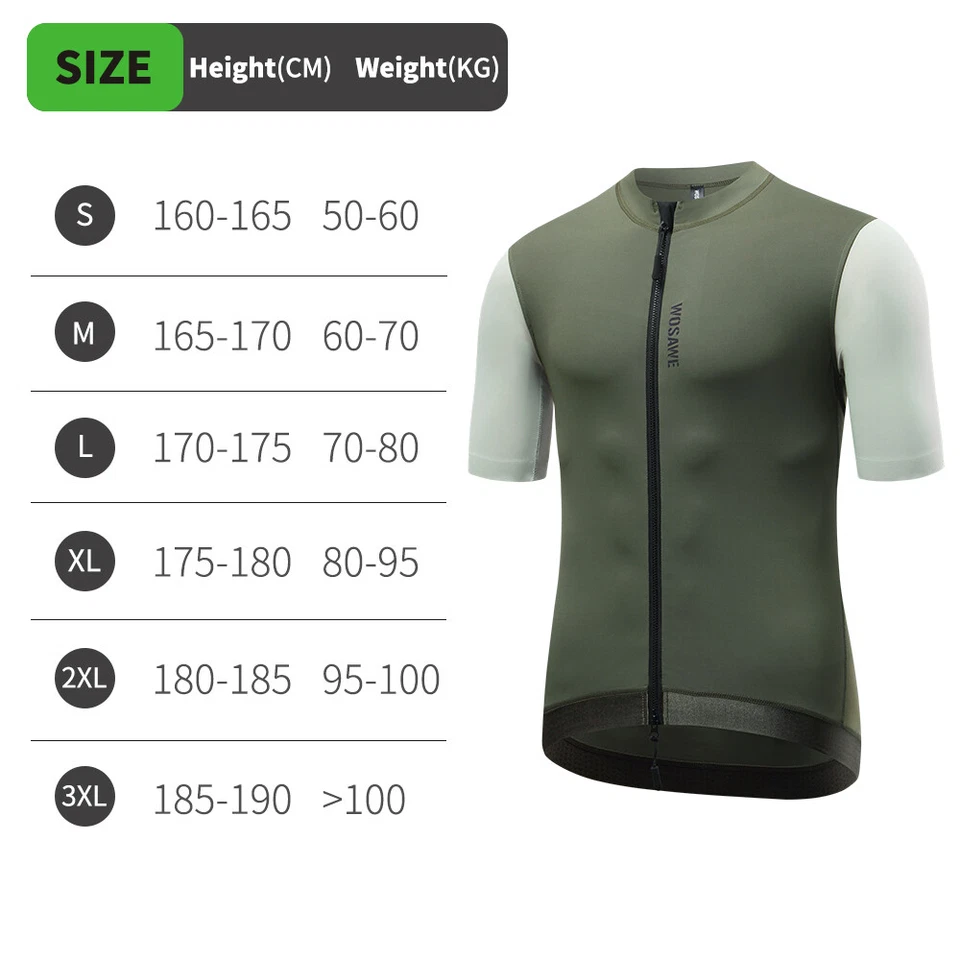 WOSAWE Men's Short Sleeve Cycling Jersey Spring Summer Bike Top Clothing Pockets - Image 1 of 4