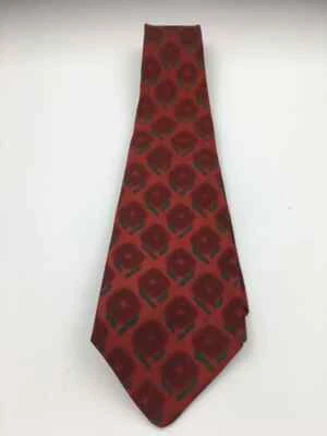 Corbata de seda vintage | Corbata Pierre Cardin | Corbata roja con estampado floral | Regalo para él Foto 1 de 4