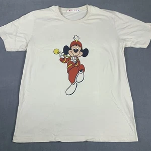 UT Uniqlo Mickey Mouse Shirt Adult XL Beige Short Sleeve Marching Mickey Mens - Picture 1 of 11