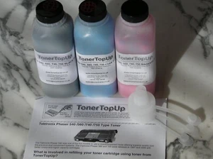 Black Cyan Magenta Toner Refill for Tektronix Phaser 540 560 740 750 016-1685-00 - Picture 1 of 2