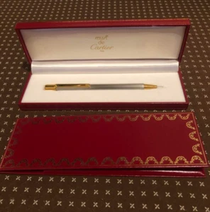 Cartier Gold＆&Silver Ballpoint Pen with Case - Picture 1 of 7