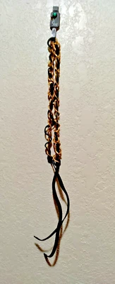 Cinturón de cadena de cuero vintage para mujer SEARS negro y dorado Foto 1 de 3