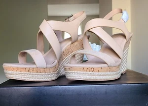 Charles By Charles David Platform Wedge Sandal Size 9.5 M, Nude, MSRP $99 - Picture 1 of 6