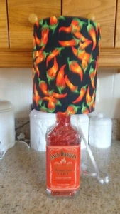 Decorative Table/Desk Lamp (Jack Daniels Tennessee Fire Btl/ Chili Pepper Shade - Picture 1 of 3