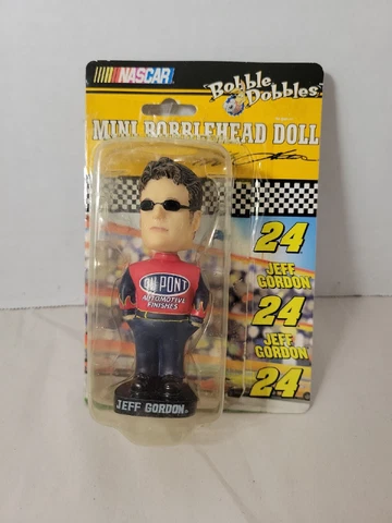 Bobble Dobbles NASCAR Jeff Gordon #24 Mini Bobble Head Doll 2003 open box Cover