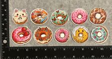 Lot of 10 Assorted Donut Snack Breakfast Sugar Strawberry Butterfly Stickers