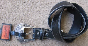 WRANGLER (Black) 1.5" / 38mm WESTERN BELT Mens - NWT $68 RARE !!! - Picture 1 of 1